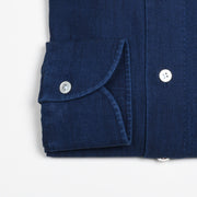 Cutaway Collar Shirt in Indigo Denim