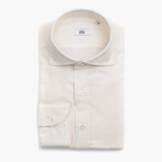 Cutaway Collar Shirt in Off-White Soft Twill