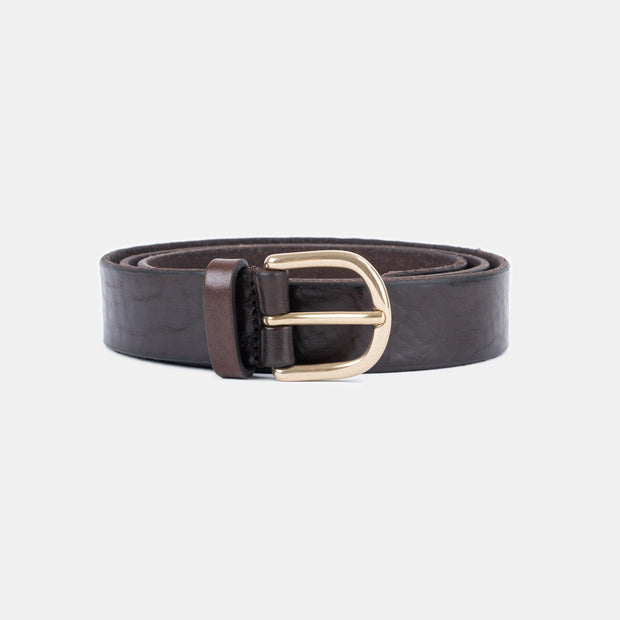 Jean Belt in Rustic Calf - Dark Brown