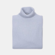 Roll-neck in Wool and Cashmere - Powder Blue