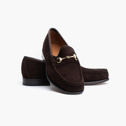 Horsebit Loafer in Dark Brown Suede