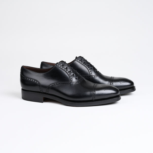 Semi Brogue Oxford 10051 in Black Calf