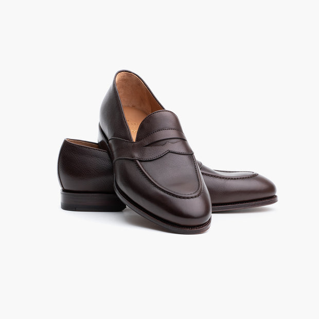 Full Strap Penny Loafer in Brown Soft Calf