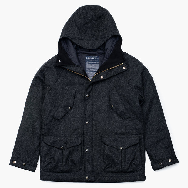 Fisherman Parka in Casentino Wool - Charcoal