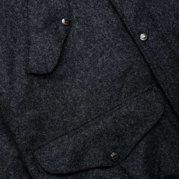 Fisherman Parka in Casentino Wool - Charcoal