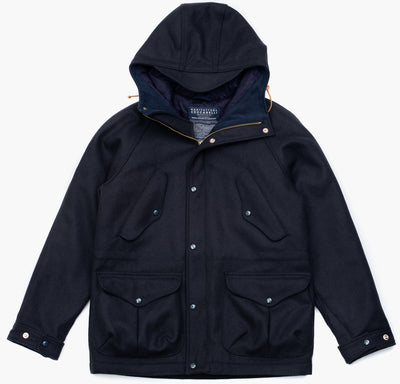 Fisherman Parka in Casentino Wool - Navy