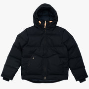 Down Hooded Jacket in Dry Wax Cotton - Black