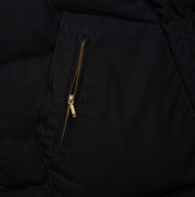 Down Hooded Jacket in Dry Wax Cotton - Black