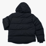 Down Hooded Jacket in Dry Wax Cotton - Black