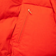 Down Hooded Jacket in Dry Wax Cotton - Orange