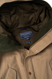 Fisherman Parka in Dry Wax Cotton - Dark Tan