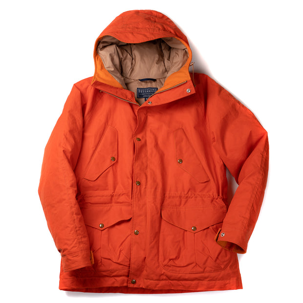 Fisherman Parka in Dry Wax Cotton - Orange