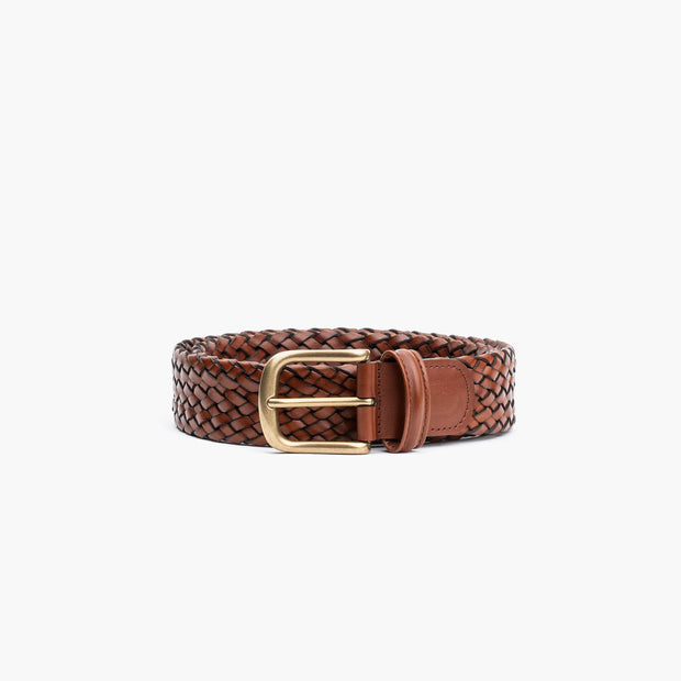 Braided Belt - Brown Calf