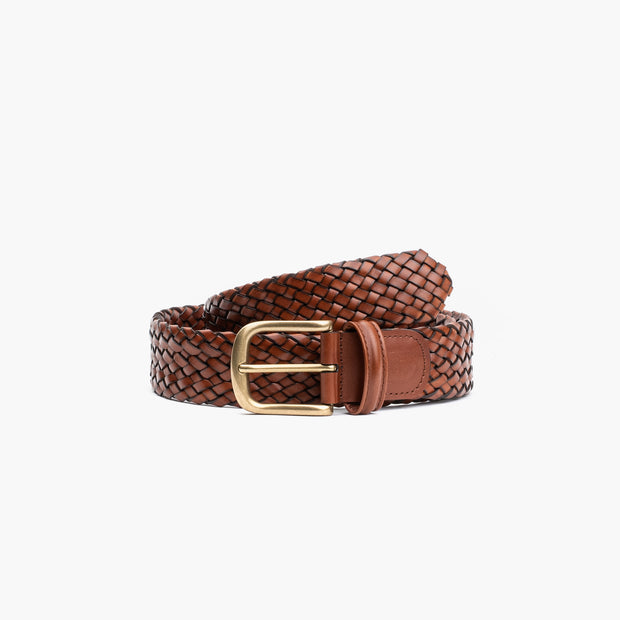 Braided Belt - Brown Calf