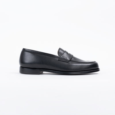 Grantham 2 Penny Loafer in Black Milled Calf