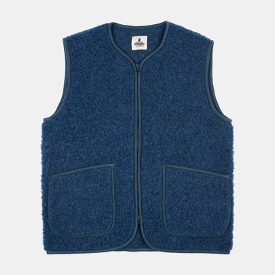 Gilet in Sherpa Wool - Blue