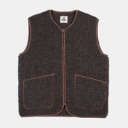 Gilet in Sherpa Wool - Dark Brown