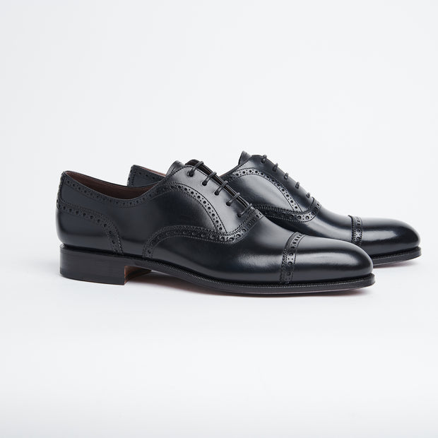 Semi Brogue Oxford 80195 in Black Calf