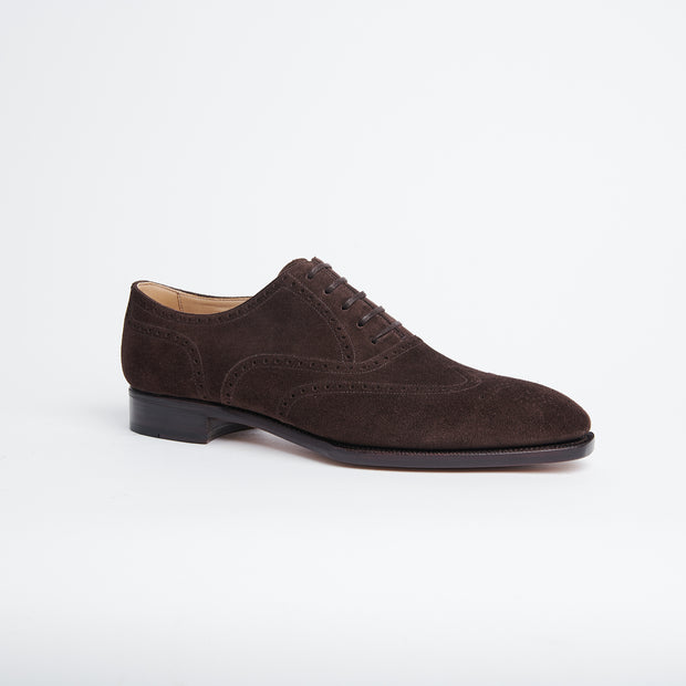 Faux Wingtip Oxford 110 in Dark Brown Suede