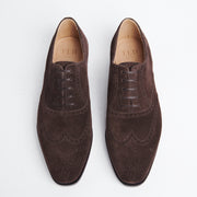 Faux Wingtip Oxford 110 in Dark Brown Suede