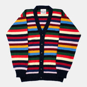 Cardigan in Shetland Wool - Multistripe