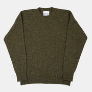 Crewneck Jumper in Shetland Wool - Green