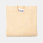 Crewneck Jumper in Brushed Shetland Wool - Burnt Yellow