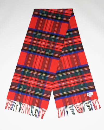 Oversized Cashmere Scarf in Royal Stewart Tartan