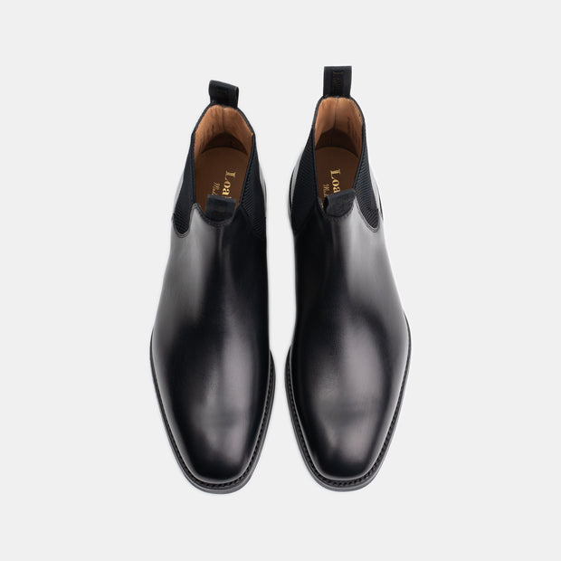 Chatsworth Chelsea Boot in Waxed Calf - Black