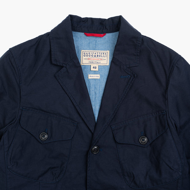 Bush Jacket in Cotton - Navy