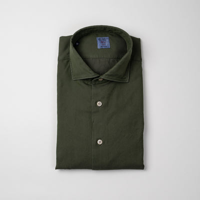 Casual Shirt in Olive Green Twill