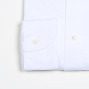 Cutaway Collar Pique Cotton Shirt - White