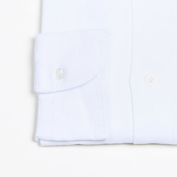 Cutaway Collar Shirt in Linen - White