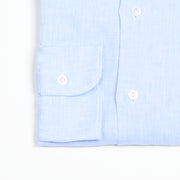 Cutaway Collar Shirt in Linen - Light Blue