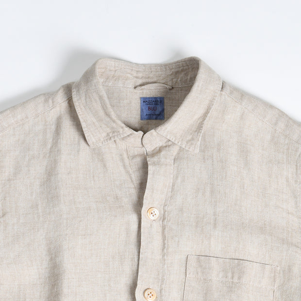 Shirt Jacket in Undyed Linen - Natural