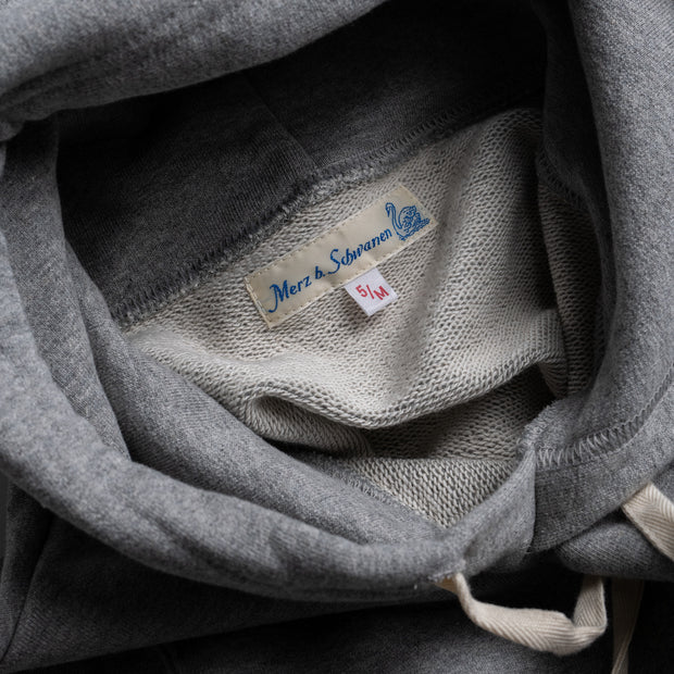 12 oz Loopwheeled Hoodie in Grey Melange