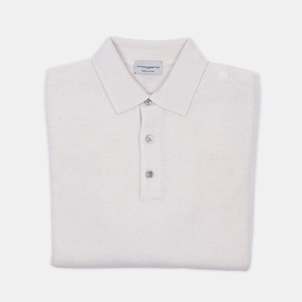 Polo in Wool and Cashmere - Off White