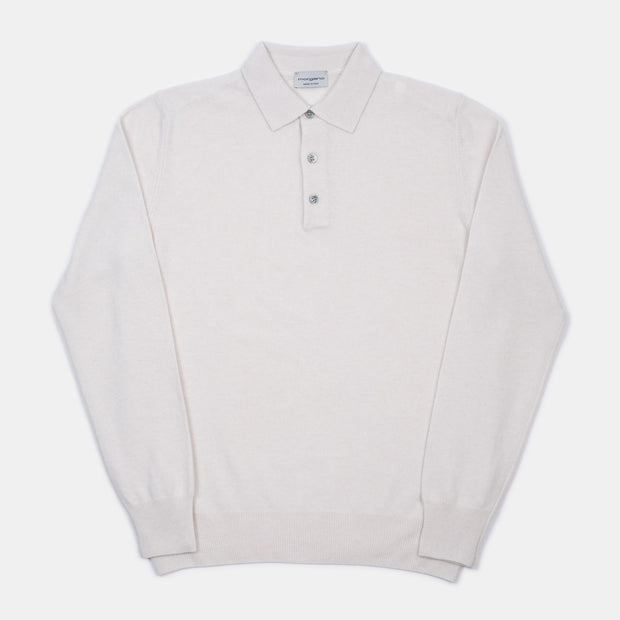 Polo in Wool and Cashmere - Off White