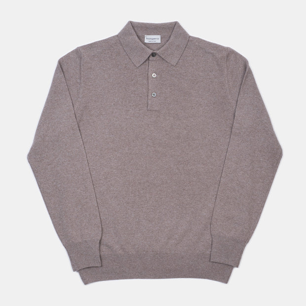 Polo in Wool and Cashmere - Brown