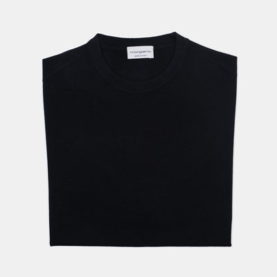 Crewneck in Fine Wool & Silk - Black