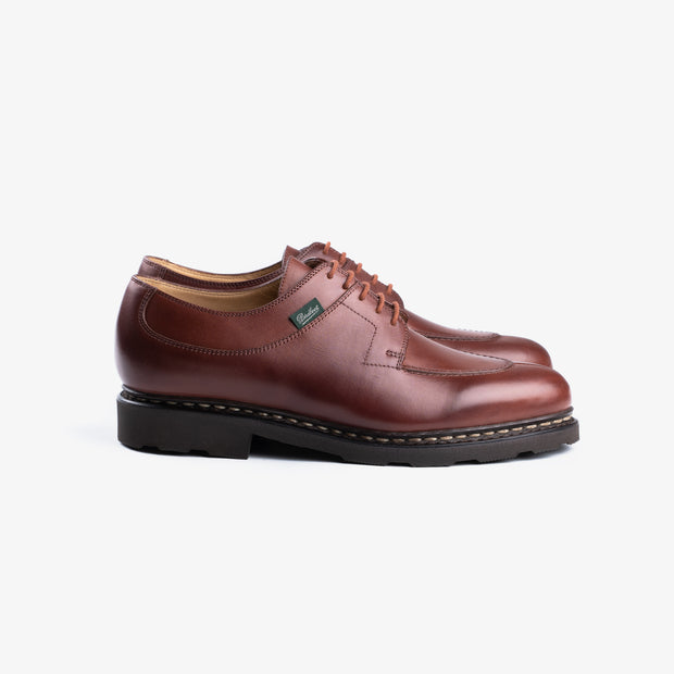 Avignon Split-toe Derby in Lisse Marron Wax Calf