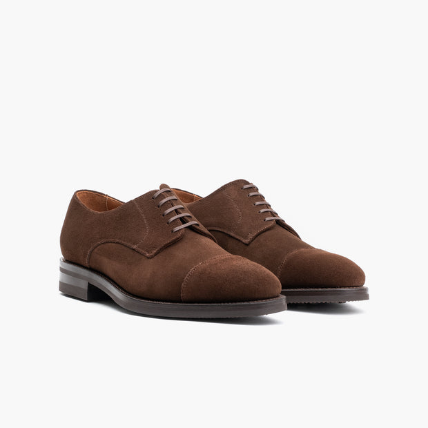 Dumas Cap Toe Derby in Brown Suede