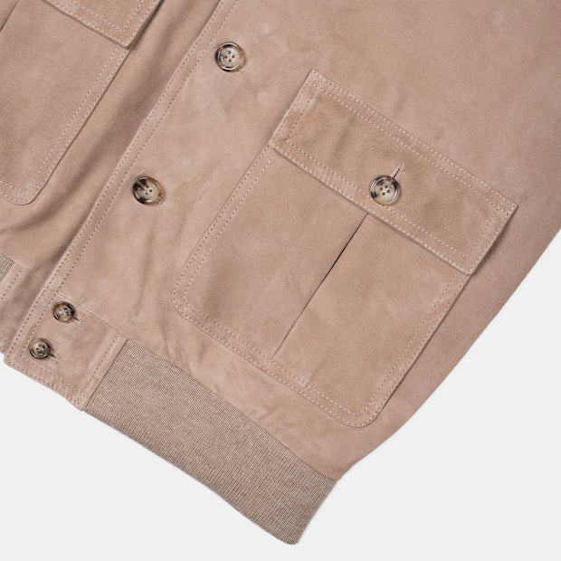 Valstar Lined Valstarino Jacket in Suede - Greige