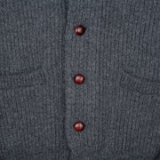 Shawl Collar Cardigan in Geelong Lambswool - Cliff Grey